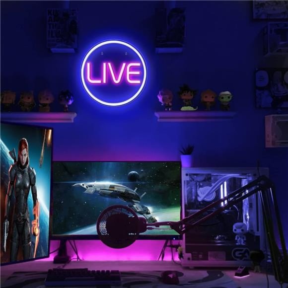 LIVE Neon Signs -LED Live On Air Neon Lights for Twitch,Tiktok,Youtube Streamers - Picture 4 of 6